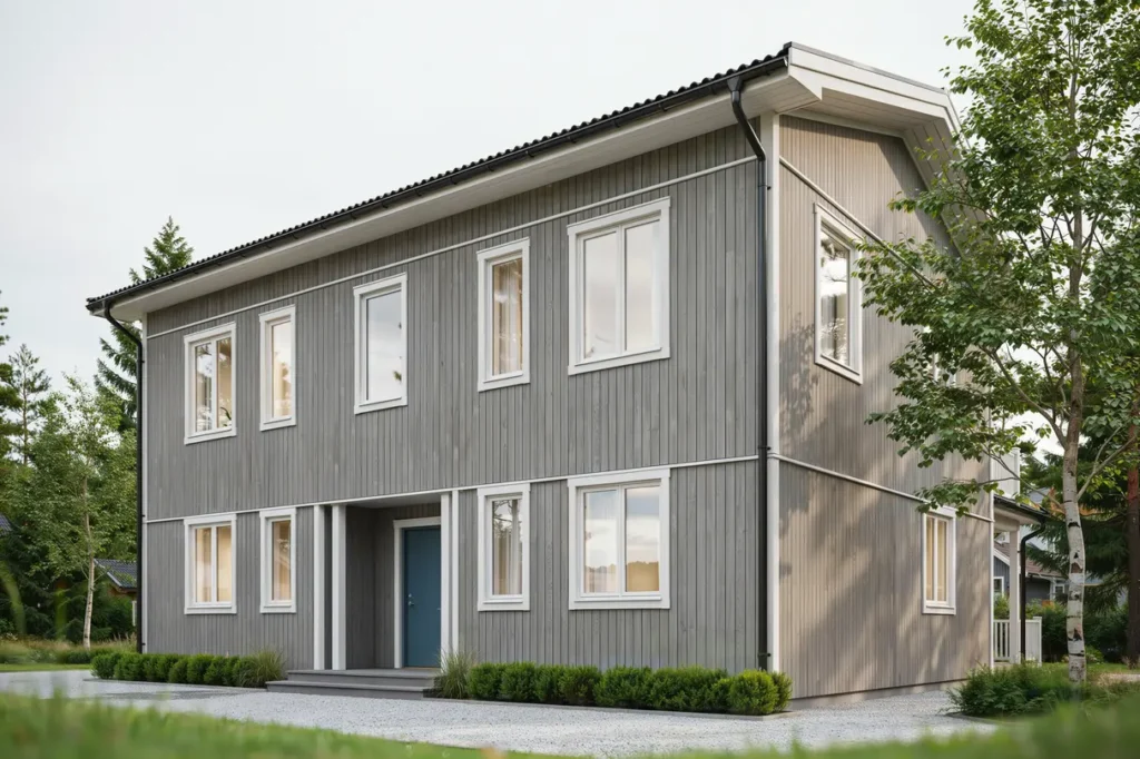 renovering av tr fasad och m lning av villa i frilles s