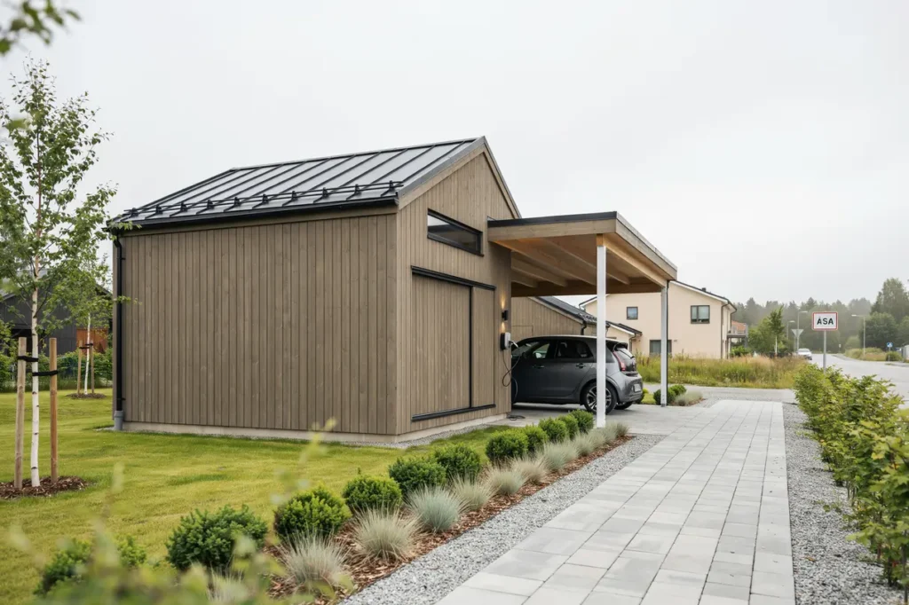 uppf rande av frist ende garage med integrerad carport i frilles s sa